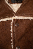 Vintage JC Penney Suede Sherpa Lined Vest (1970s)