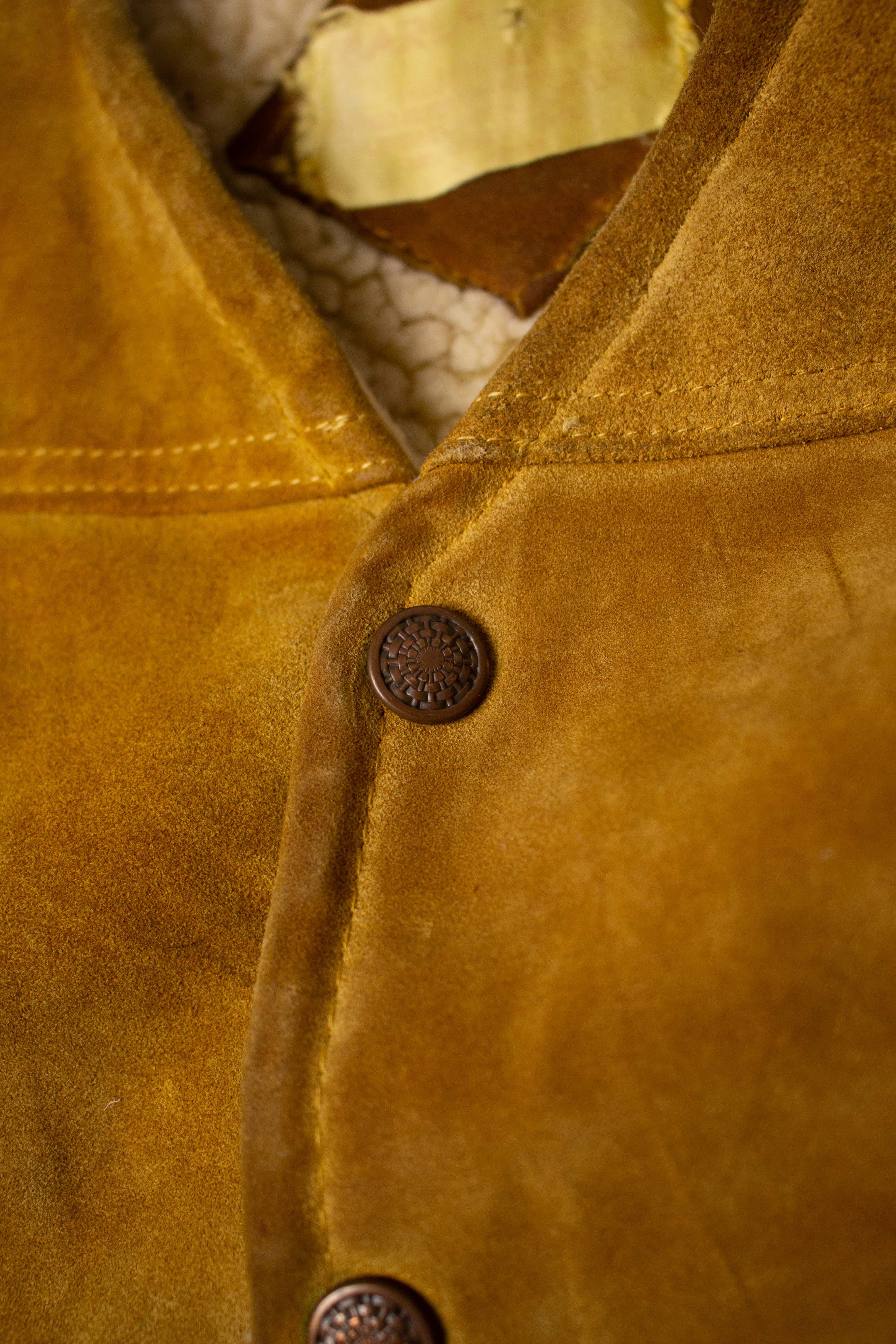 Vintage Marla Suede Sherpa Vest (1970s)