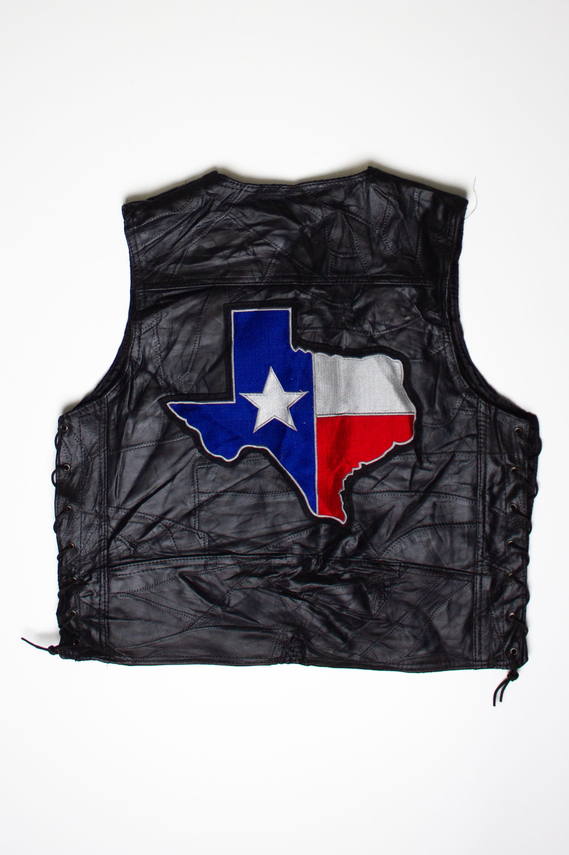 Vintage Texas Flag Leather Vest (1990s)
