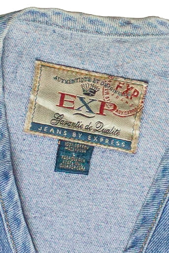 Vintage Express Jeans Denim Crop Vest (1990s)