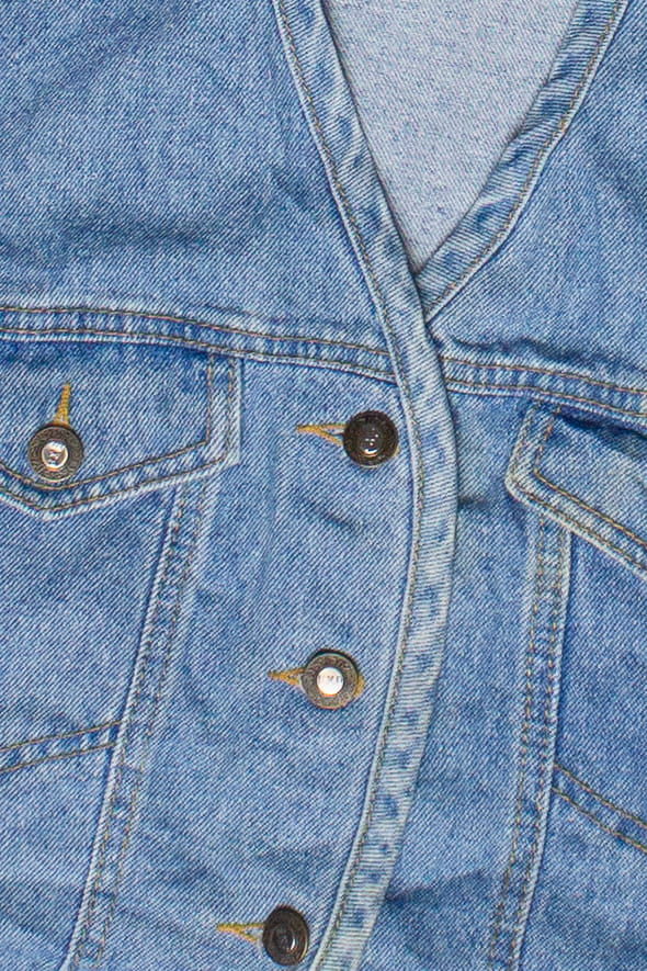 Vintage Express Jeans Denim Crop Vest (1990s)