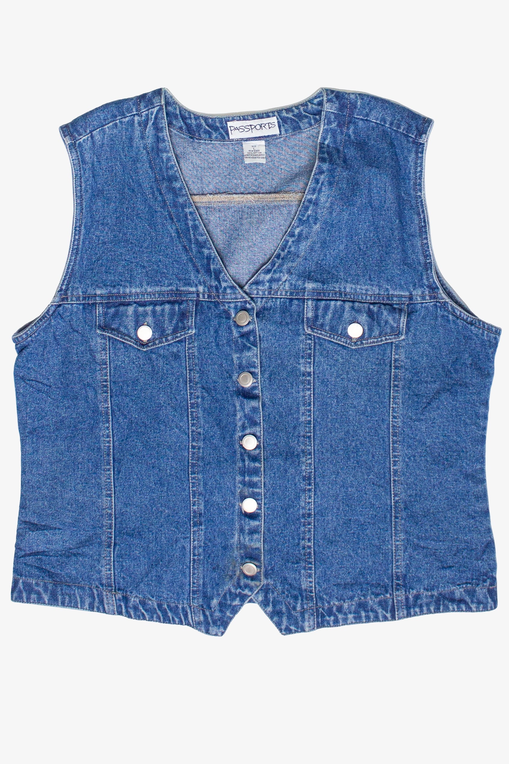 Vintage Passports Denim Vest (1990s)
