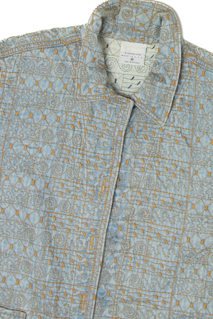 Vintage Embroidered Click Vest (1990s)