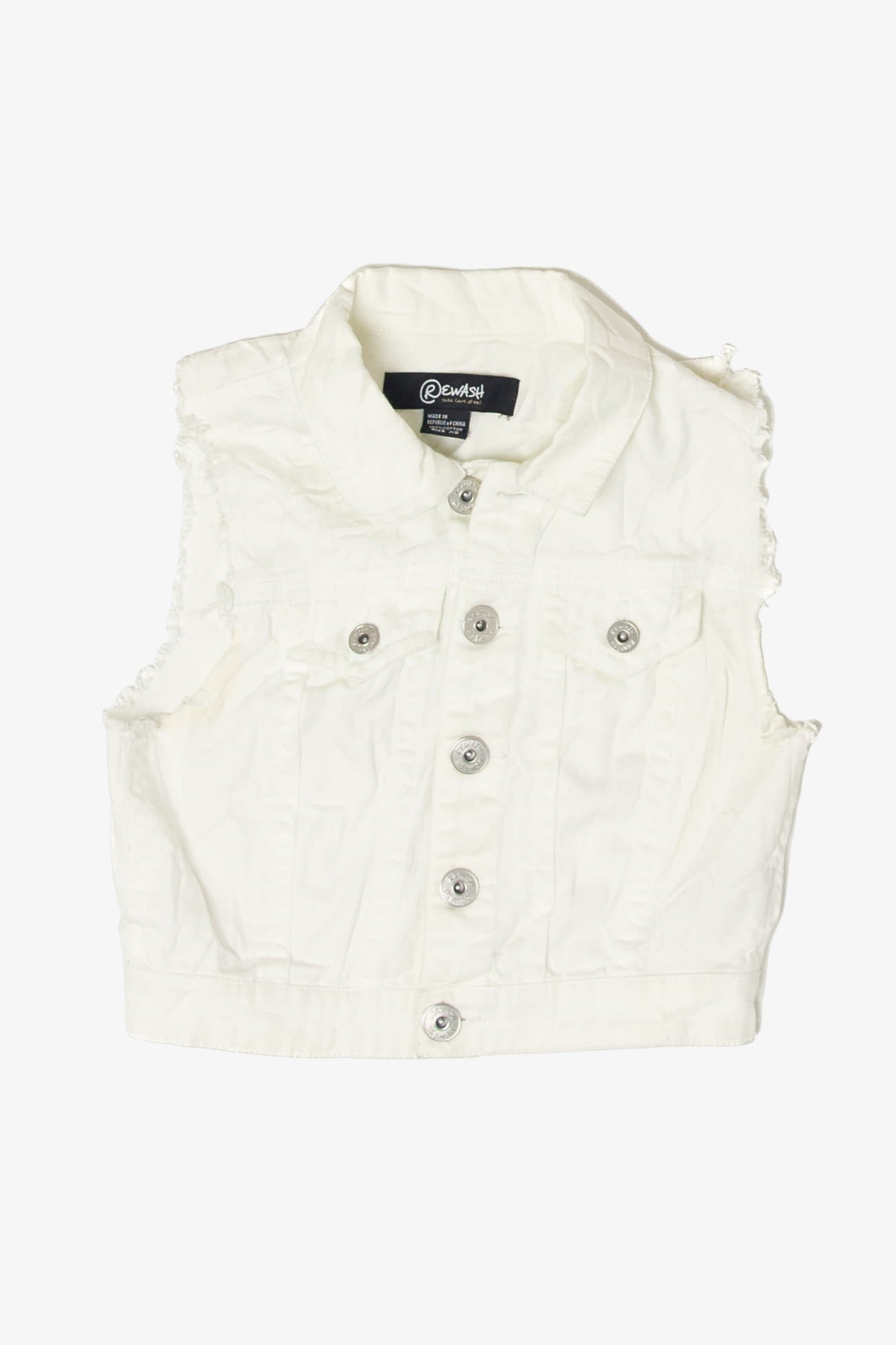 Vintage Rewash White Denim Vest (1990s)