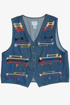 Vintage Fiber Arts Susan Bristol Denim Vest (2000s)