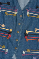 Vintage Fiber Arts Susan Bristol Denim Vest (2000s)