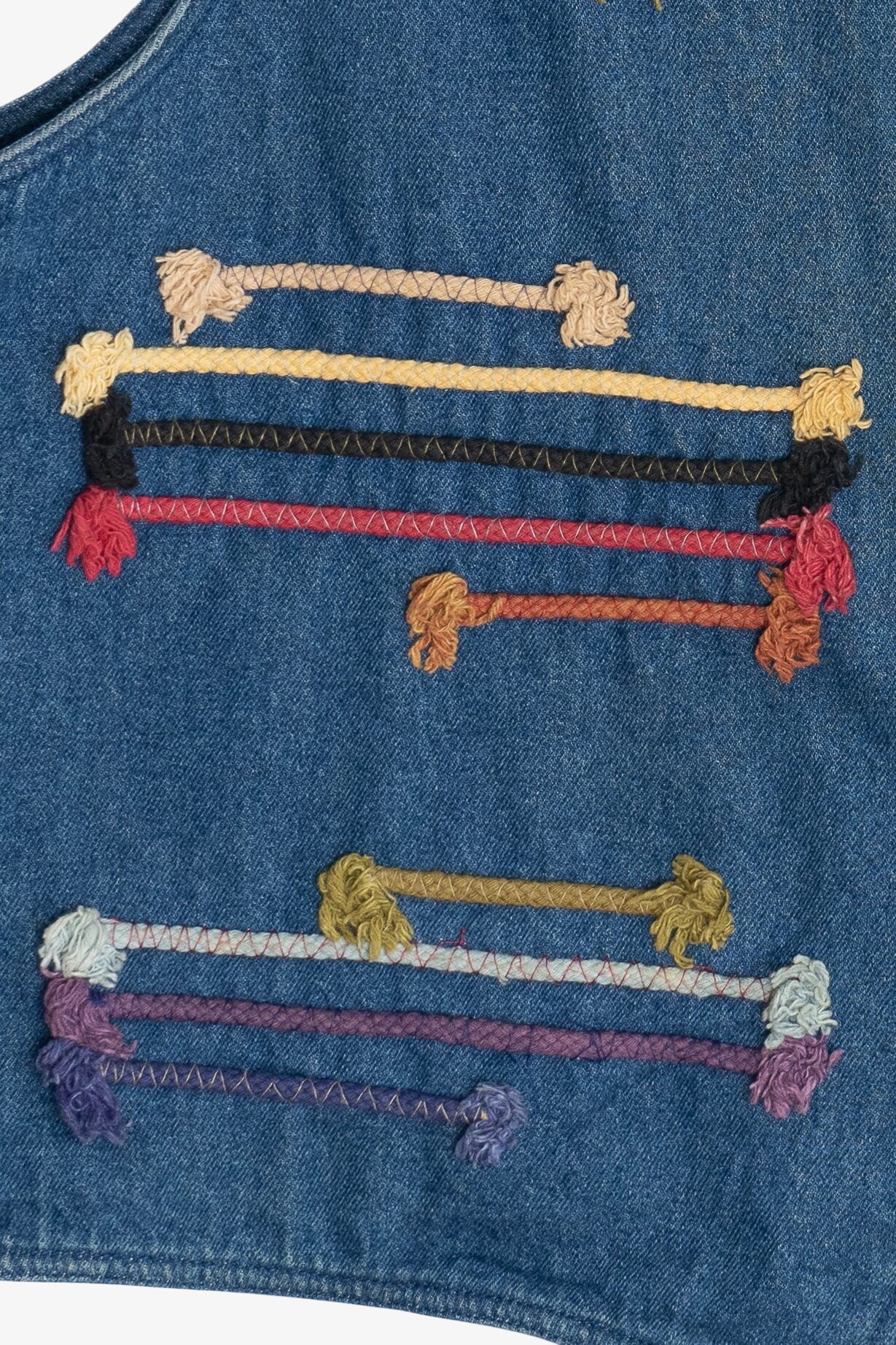 Vintage Fiber Arts Susan Bristol Denim Vest (2000s)