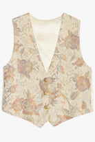 Vintage Light Floral Tapestry Panel Vest (1980s)