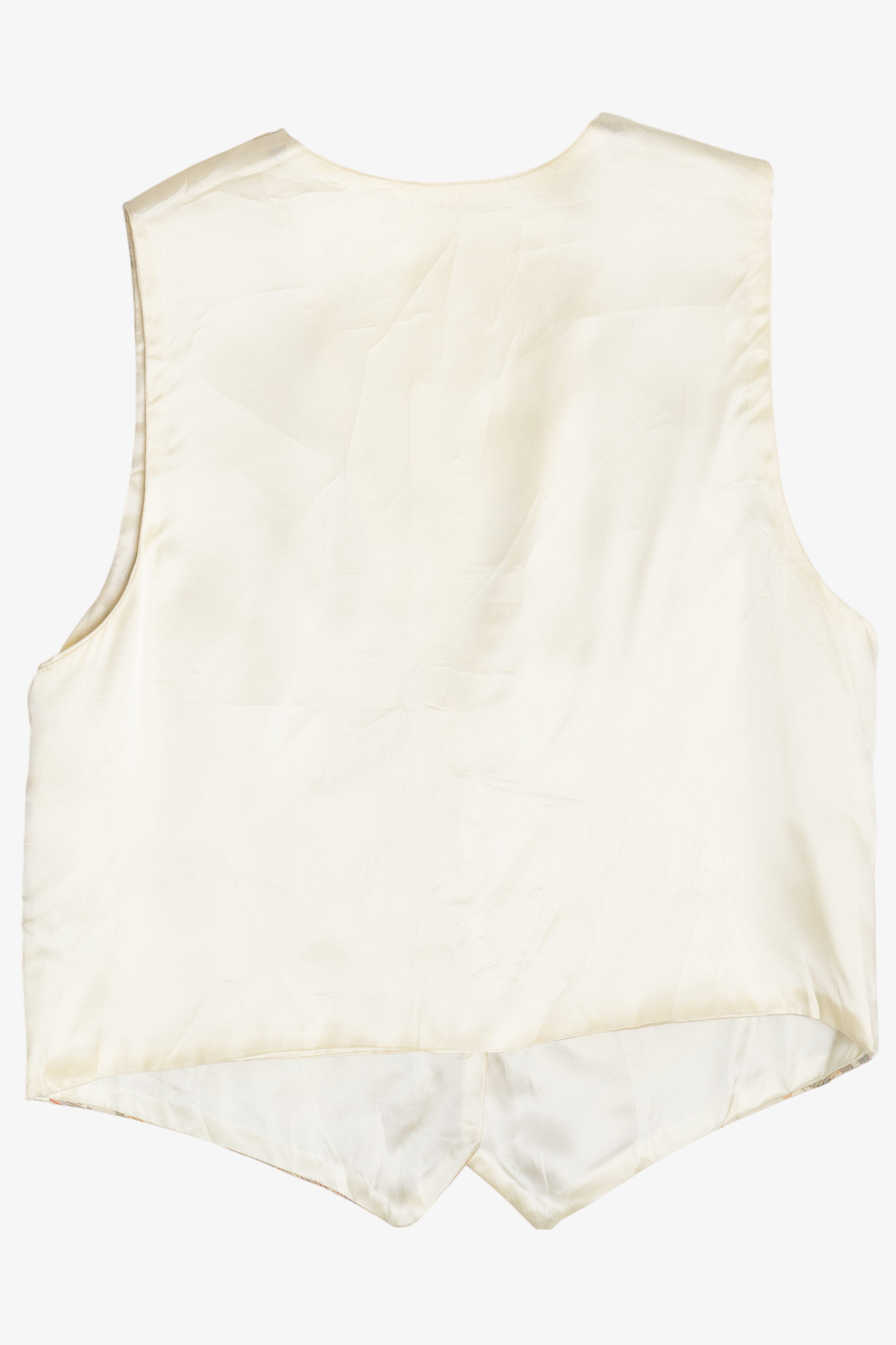 Vintage Light Floral Tapestry Panel Vest (1980s)