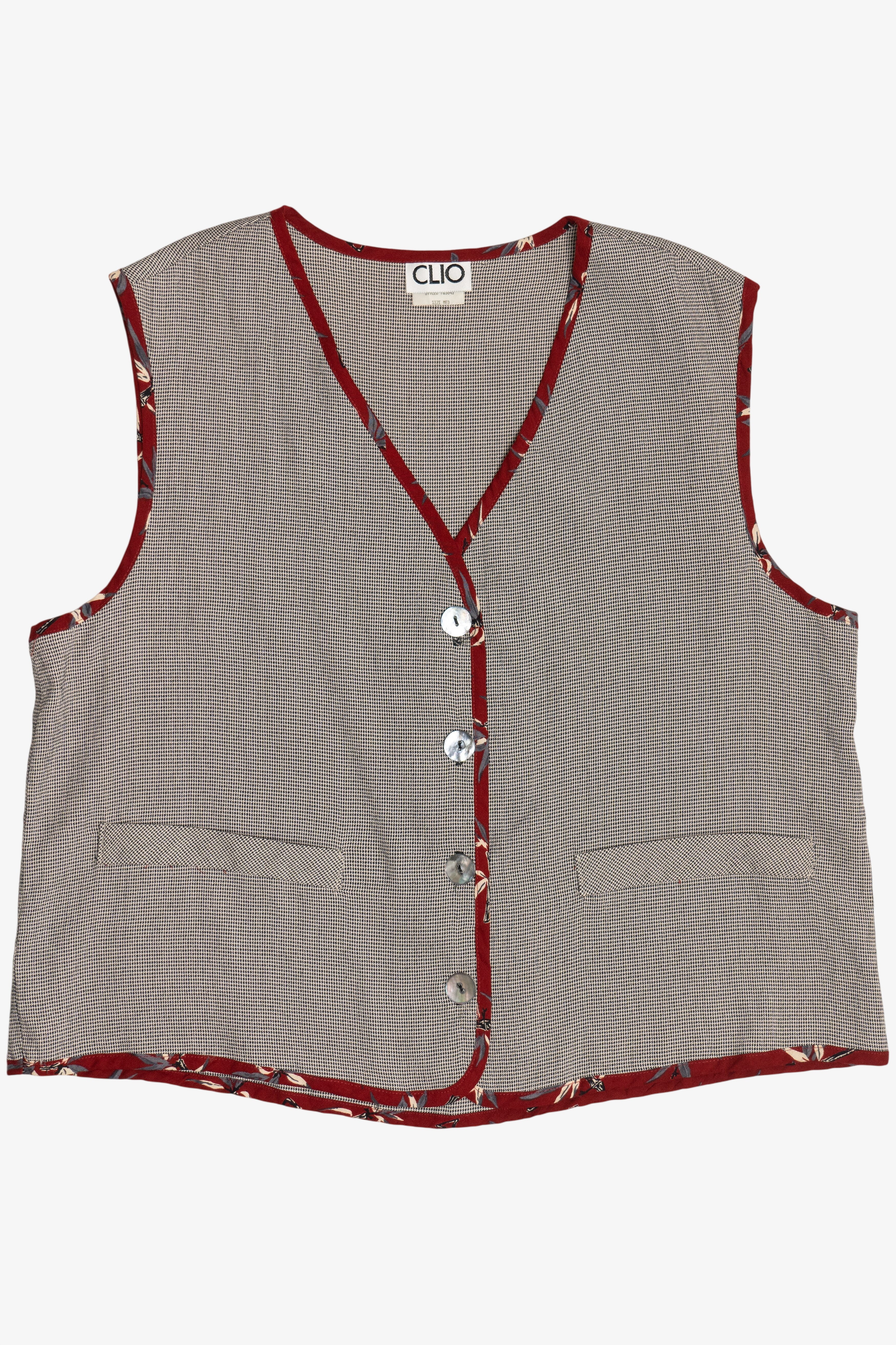 Vintage Clio Floral Hem Lightweight Vest (1980s)