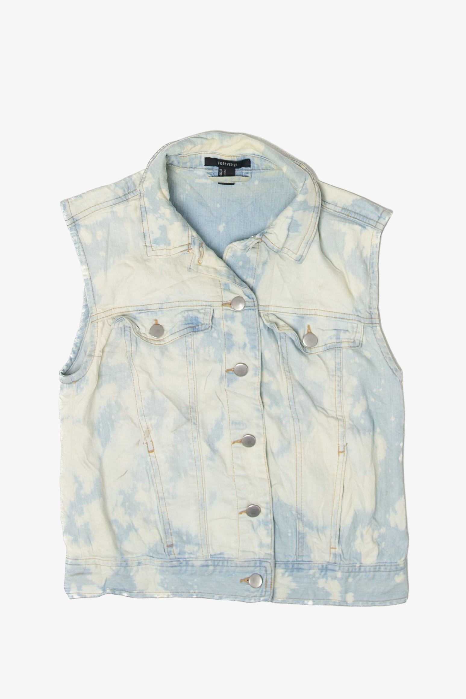 Vintage Forever 21 Acid Wash Denim Vest (2000s)