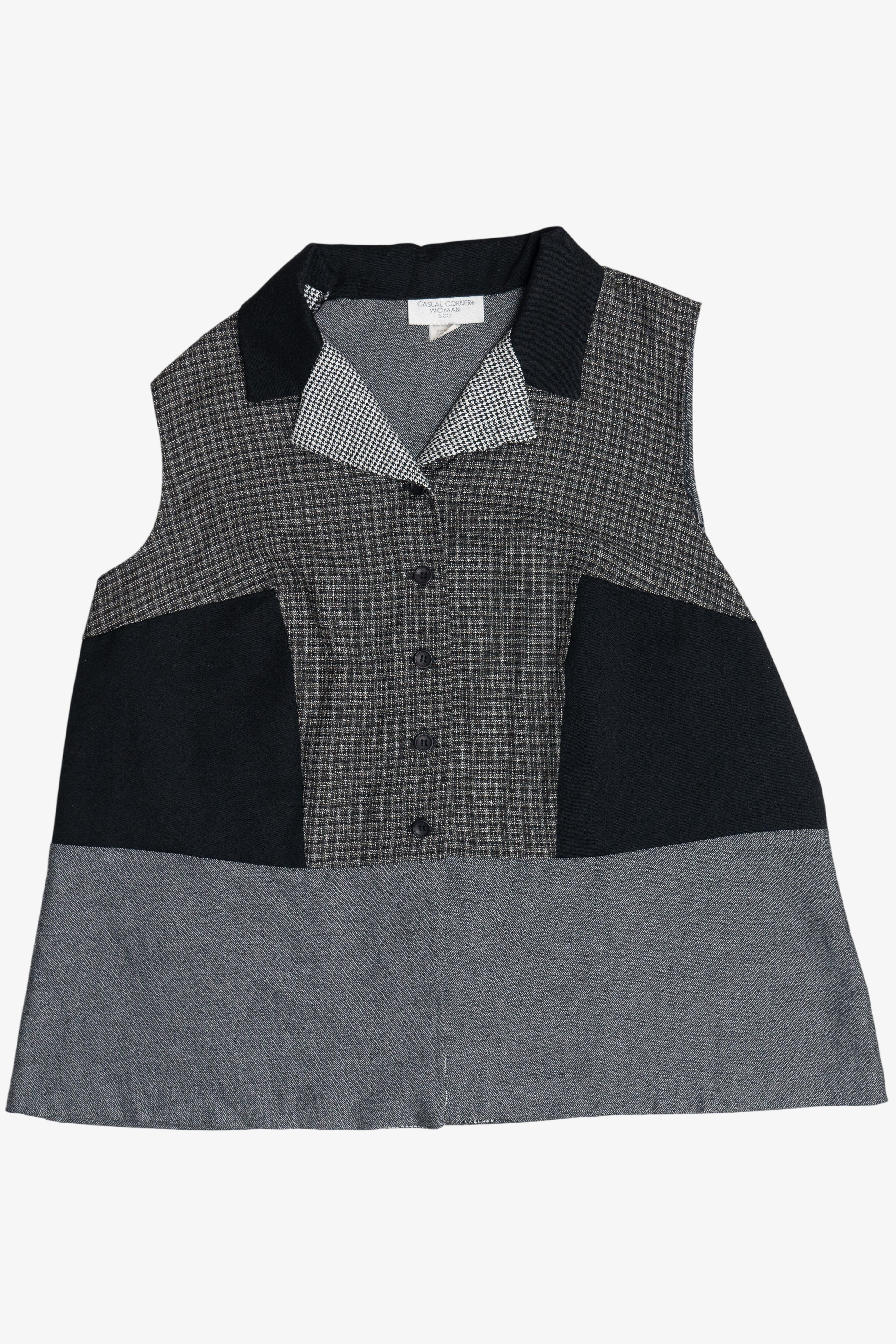 Vintage Patchwork Casual Corner Vest (1990s)