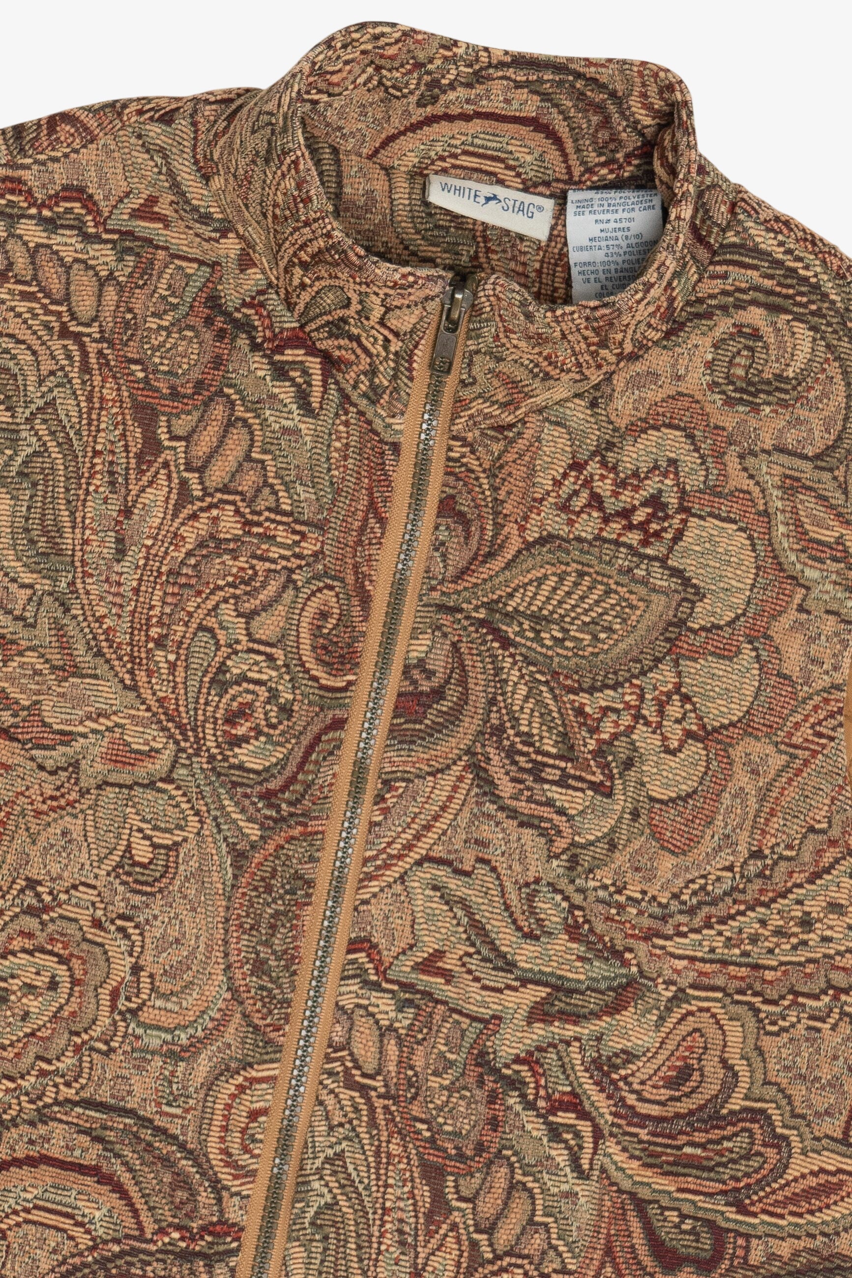 Vintage Paisley Tapestry Zip Up Vest (1990s)