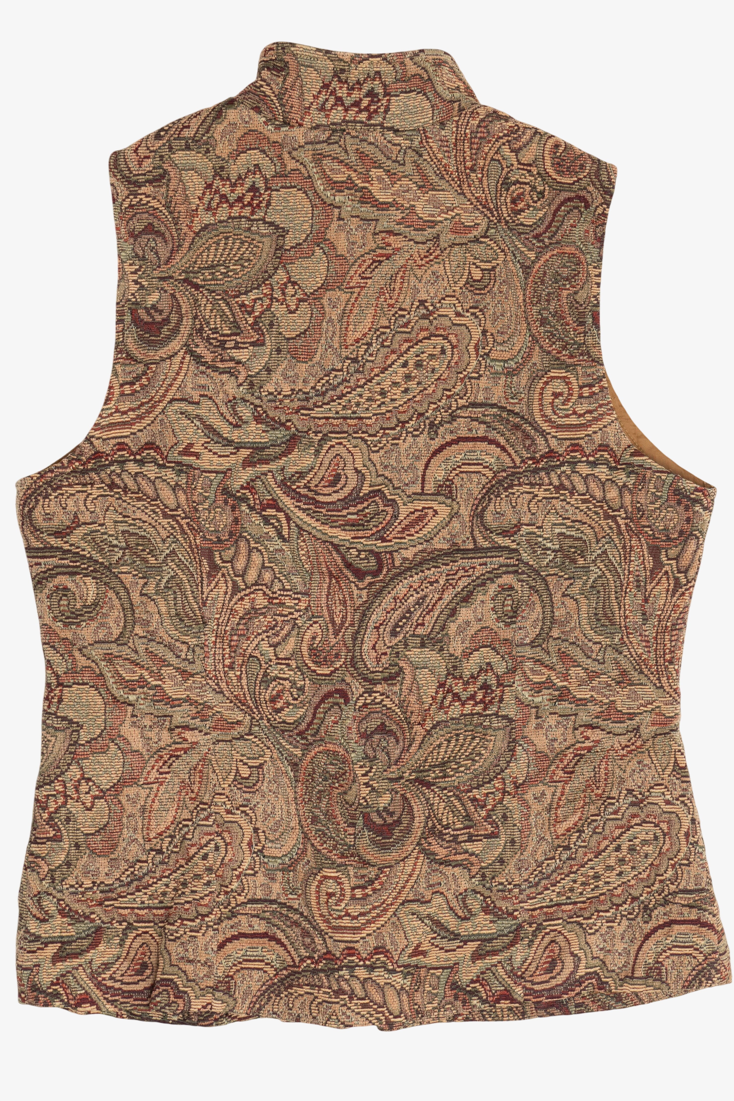 Vintage Paisley Tapestry Zip Up Vest (1990s)