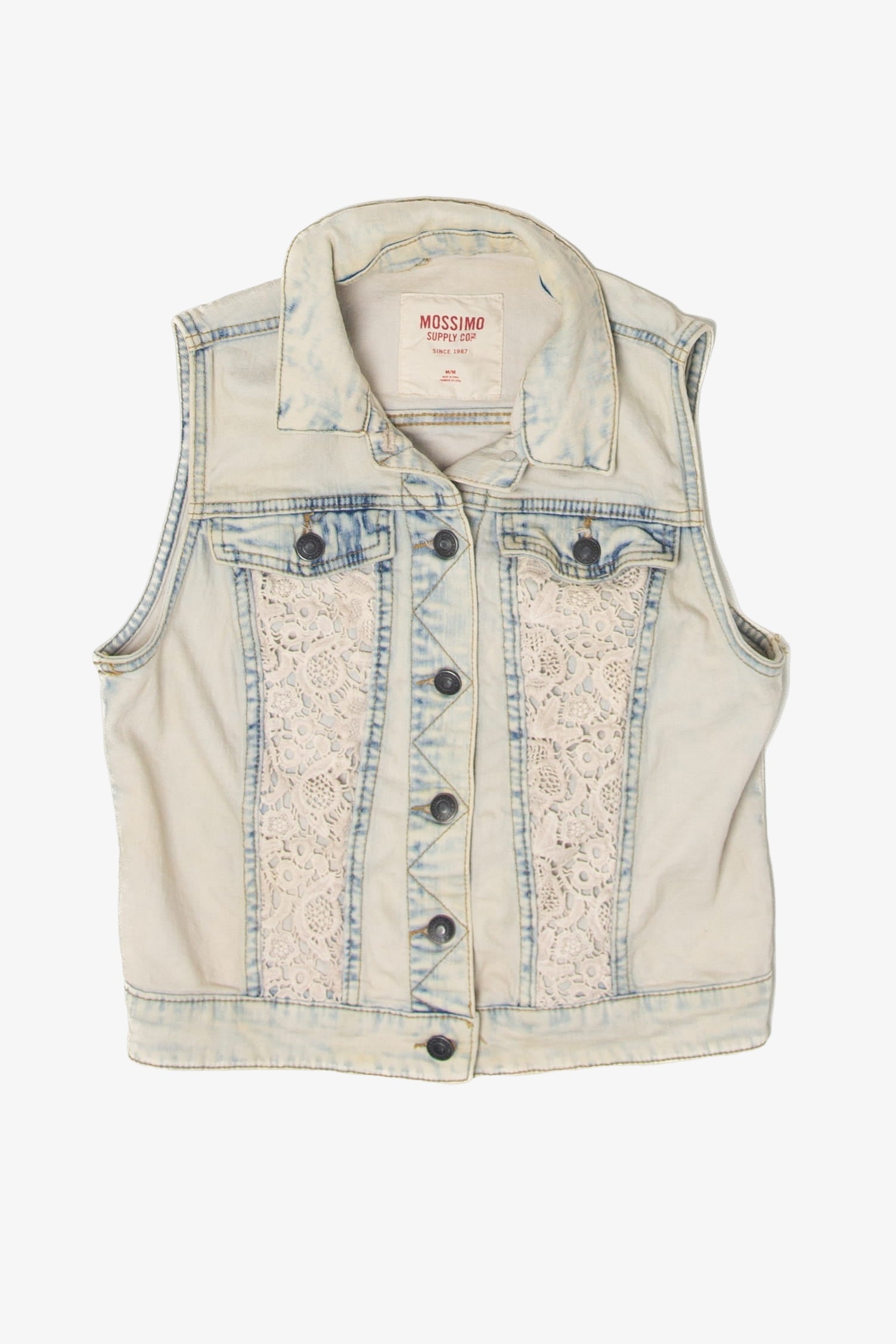 Vintage Mossimo Lacey Denim Vest (2010s)