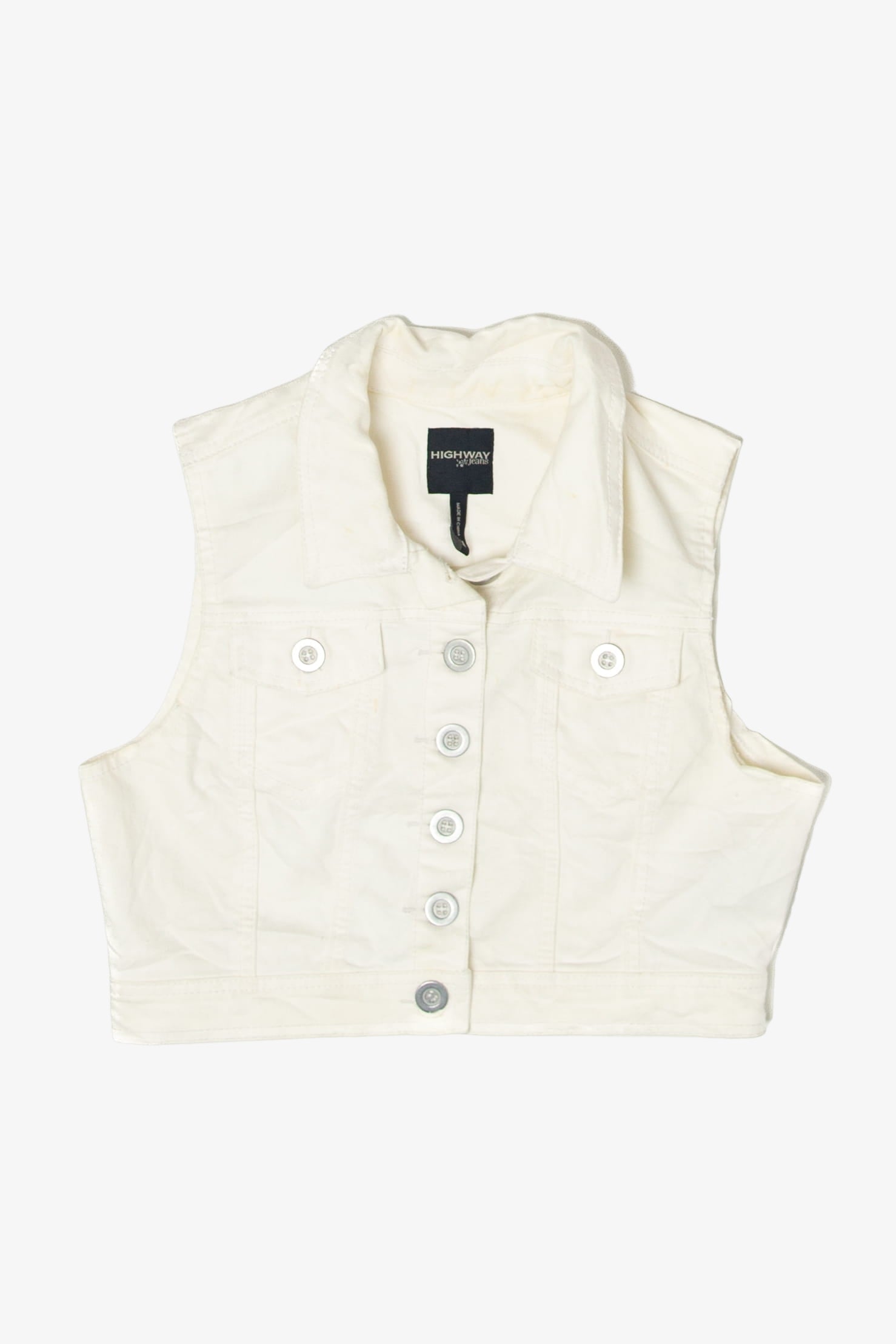 Vintage White Highway Jeans Vest (2000s)
