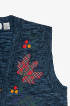 Vintage Cricket Lane Plaid Fall Leaves Vest (1990s)