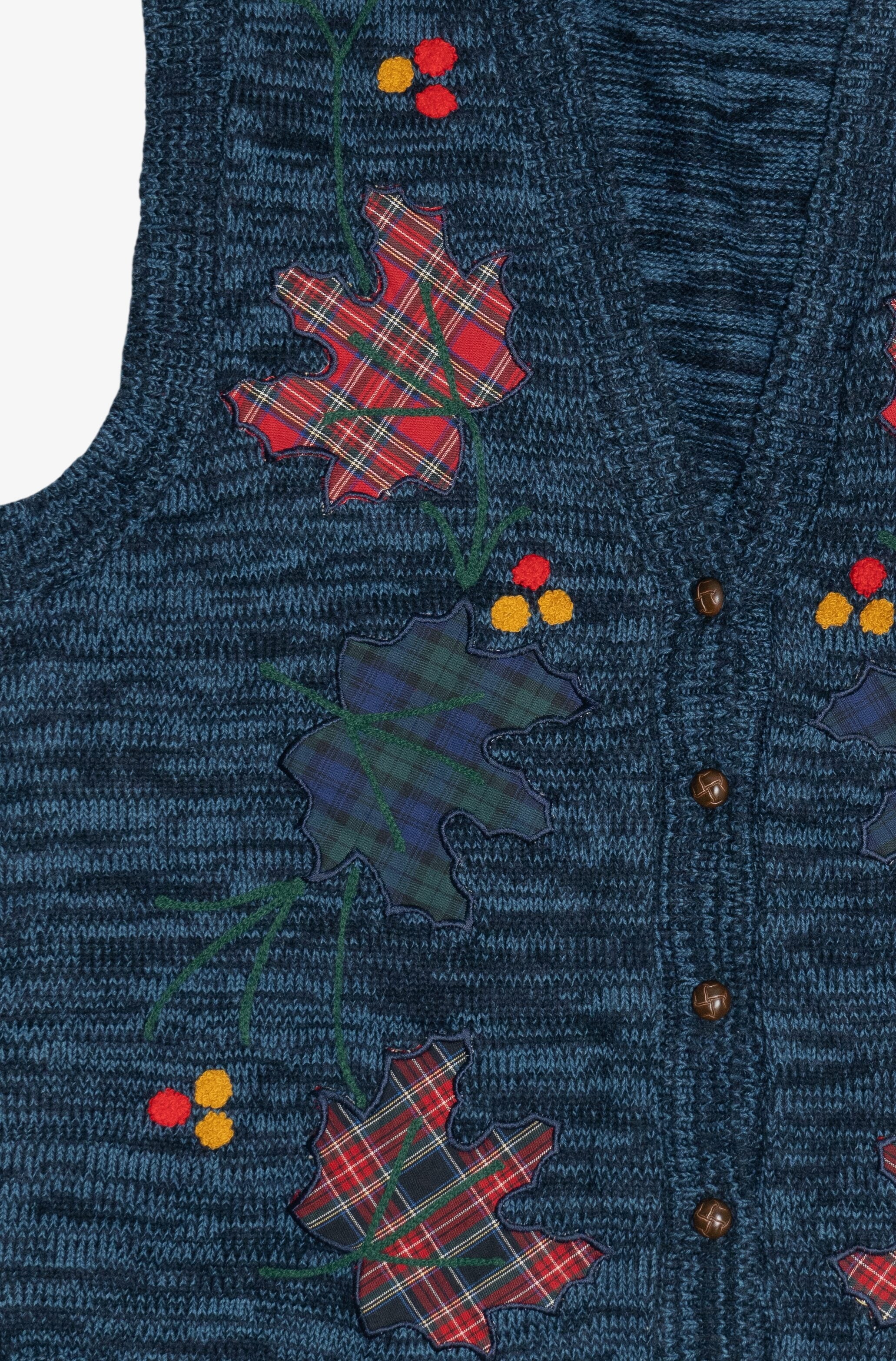 Vintage Cricket Lane Plaid Fall Leaves Vest (1990s)