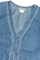 Vintage Stonebridge Ribbon Trim Denim Vest (1990s)