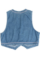 Vintage Stonebridge Ribbon Trim Denim Vest (1990s)
