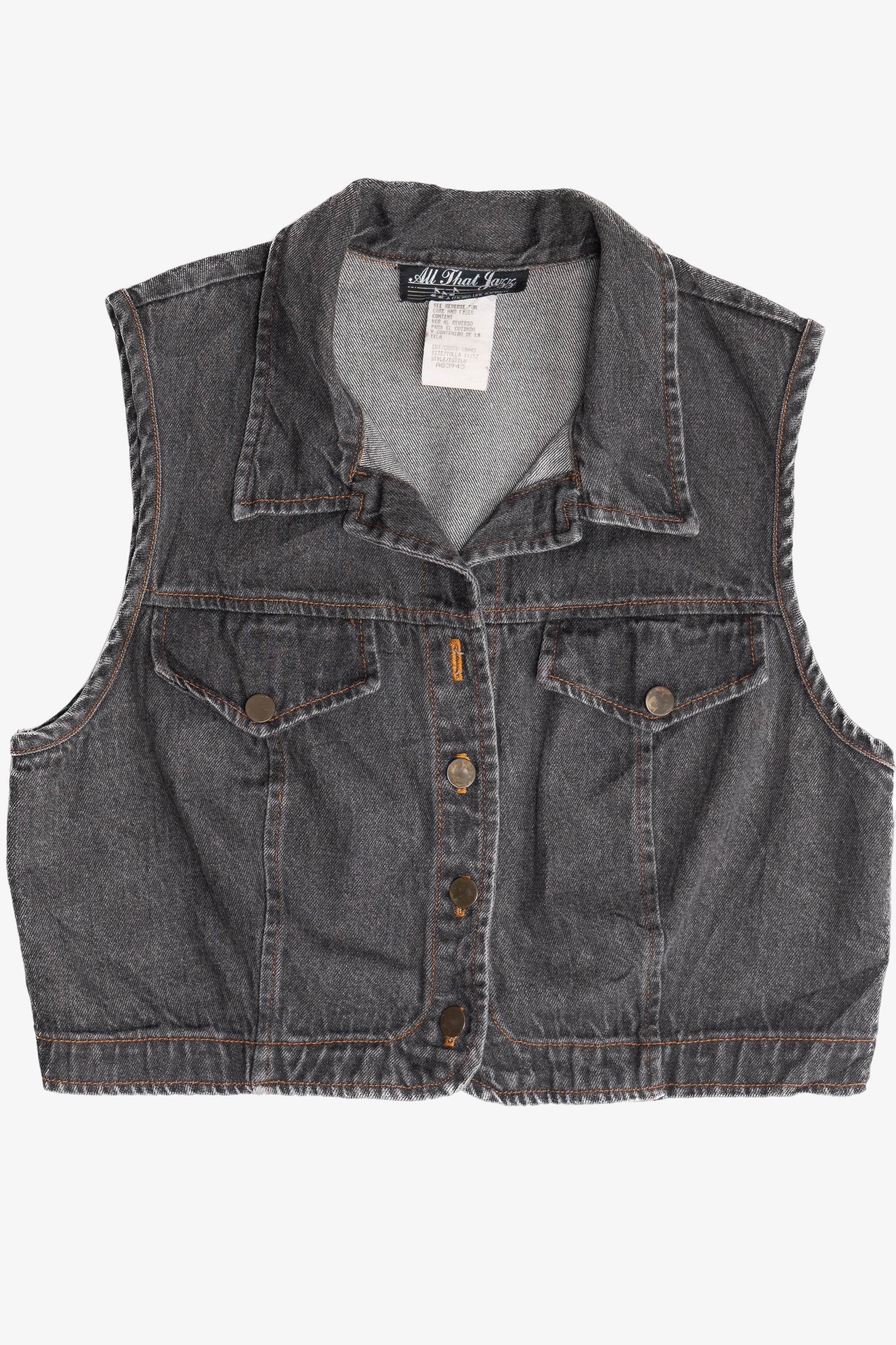 Vintage All That Jazz Cropped Denim Vest (1990s)