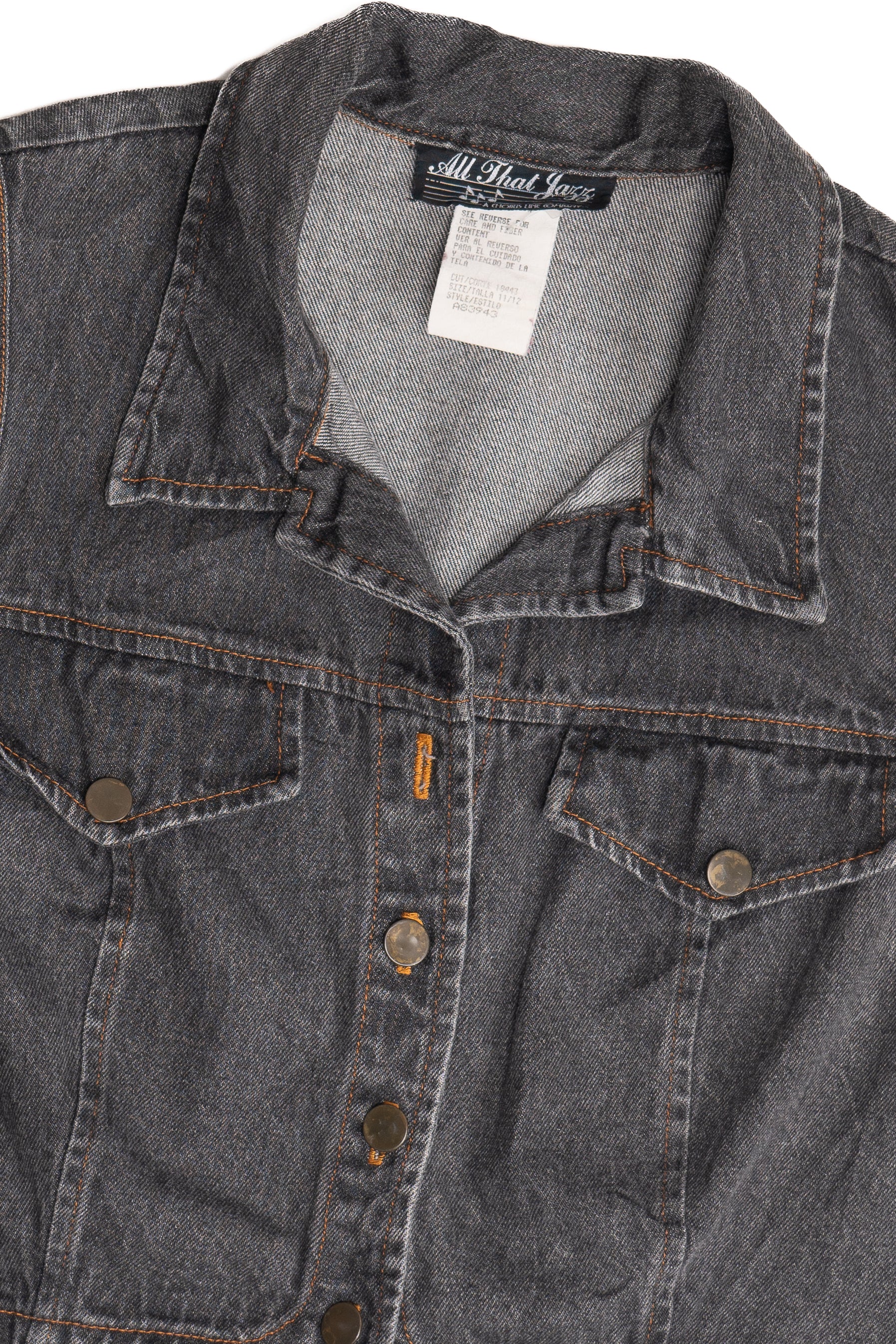 Vintage All That Jazz Cropped Denim Vest (1990s)