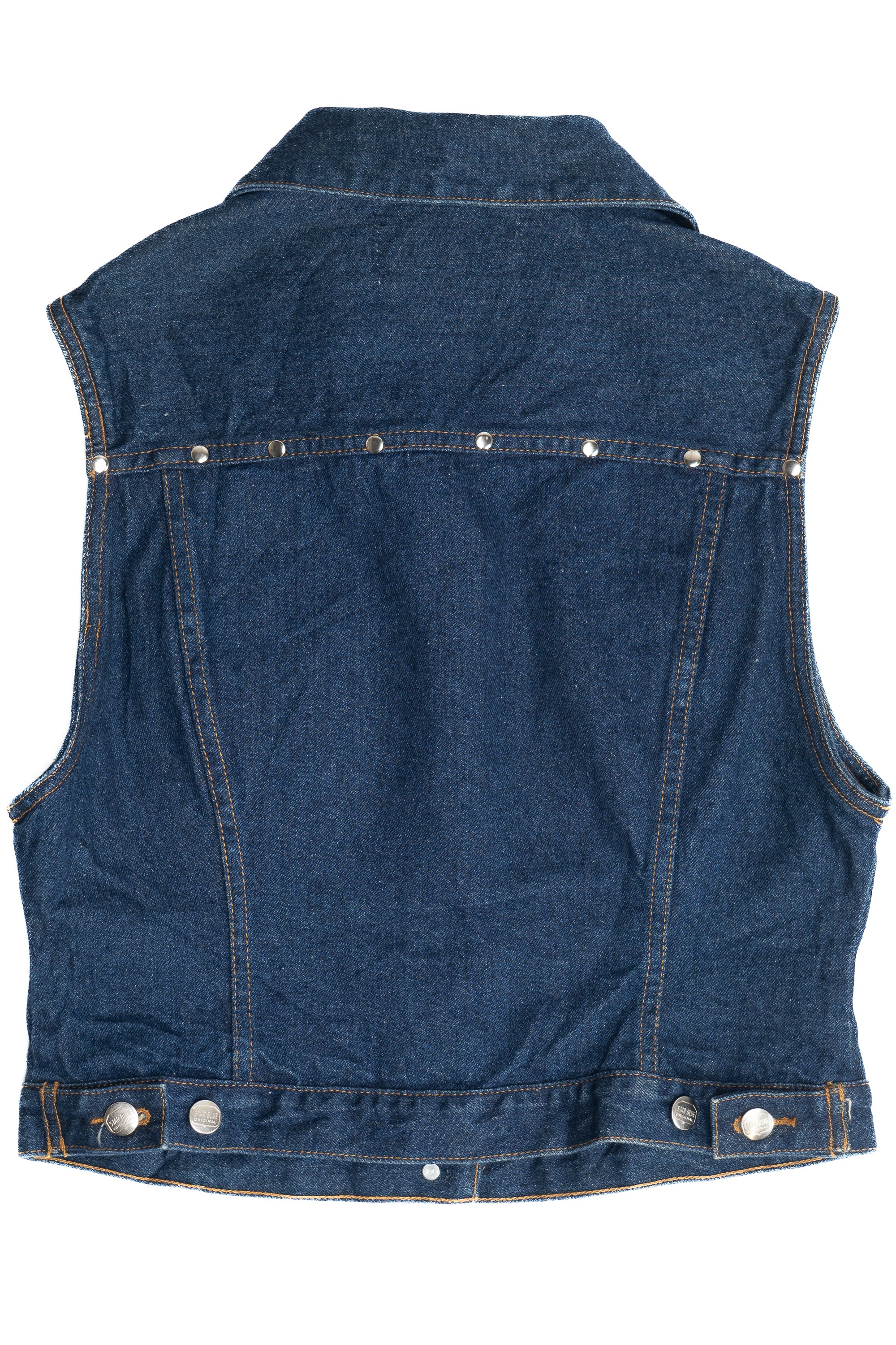 Vintage Star Blue Apparel Studded Denim Vest (2000s)