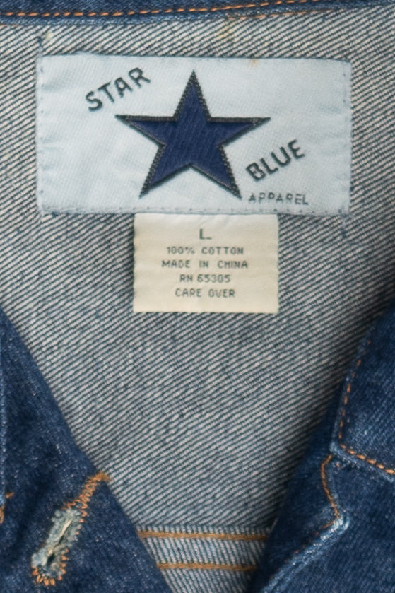Vintage Star Blue Apparel Studded Denim Vest (2000s)
