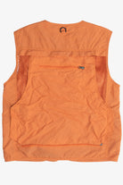 Vintage Orange Lightweight Netted Mesh Back Fishing Multi Pocket Vest (2000s)