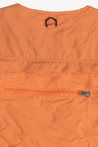 Vintage Orange Lightweight Netted Mesh Back Fishing Multi Pocket Vest (2000s)