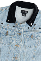 Vintage Limited Jeans Velvet Collar Studded Denim Vest (1990s)