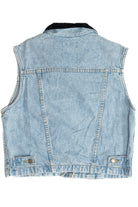 Vintage Limited Jeans Velvet Collar Studded Denim Vest (1990s)