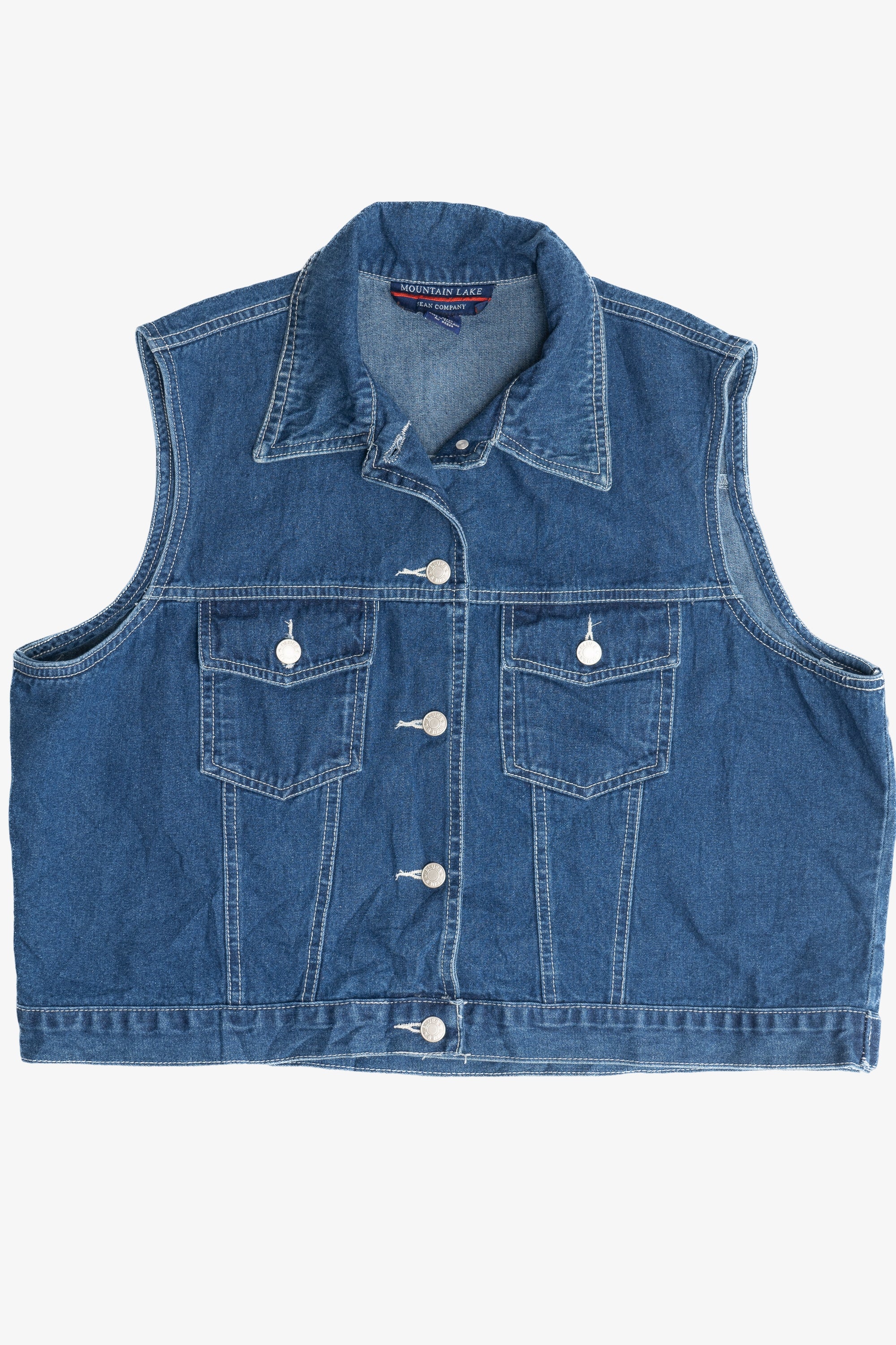 Vintage Mountain Lake Lightweight Denim Vest (1990s)