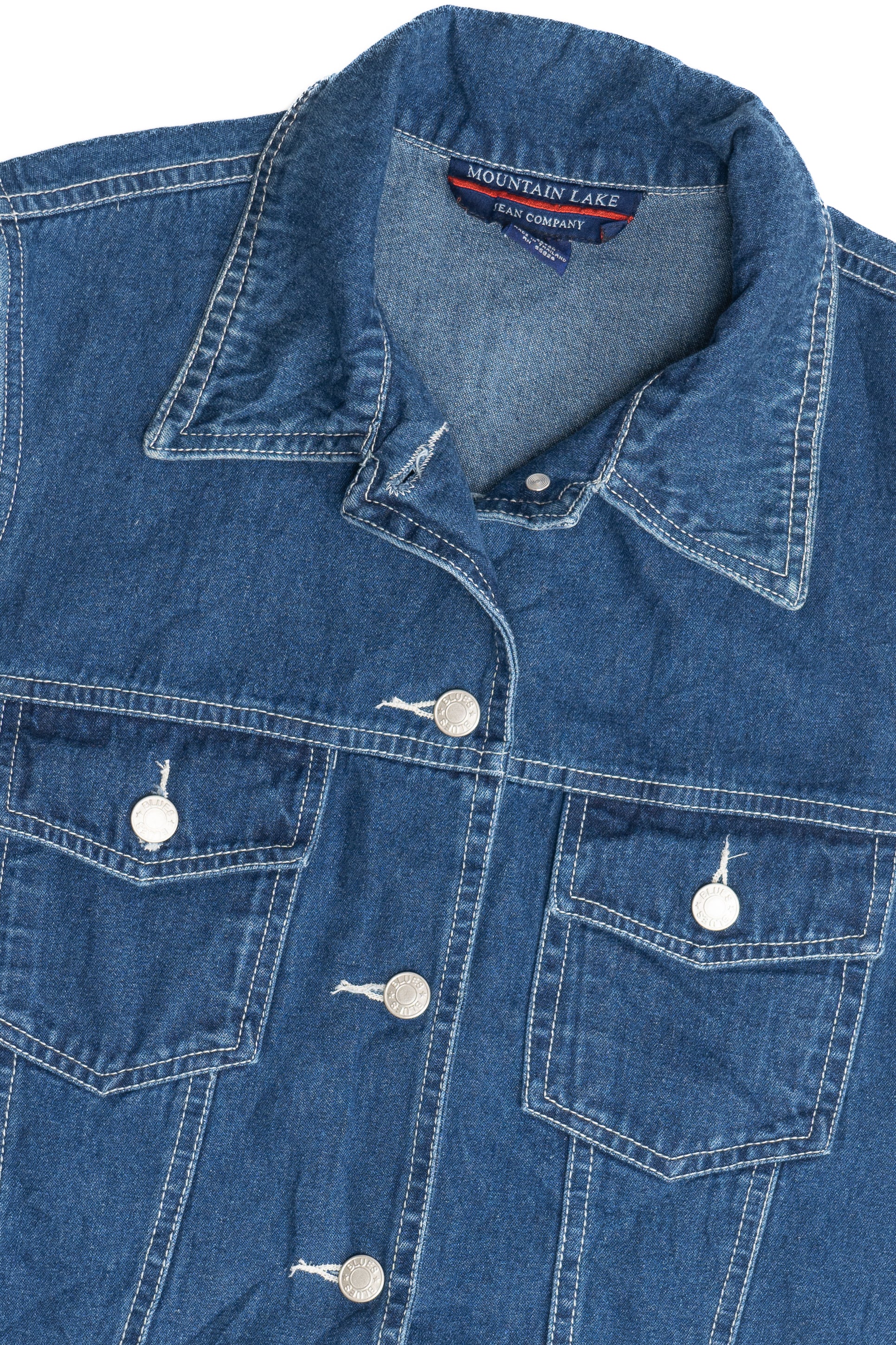 Vintage Mountain Lake Lightweight Denim Vest (1990s)