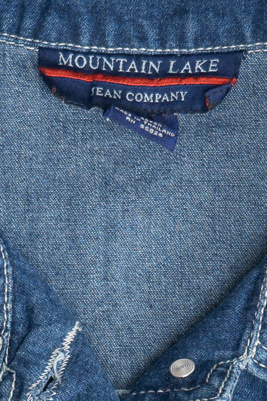Vintage Mountain Lake Lightweight Denim Vest (1990s)