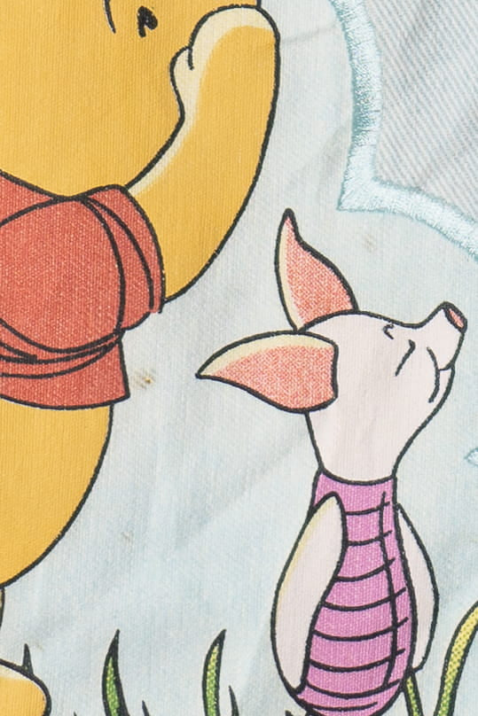 Vintage Winnie The Pooh And Tigger Ribbon Trim Open Denim Vest (1990s)