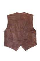 Vintage Brown Leather Vest (1990s)