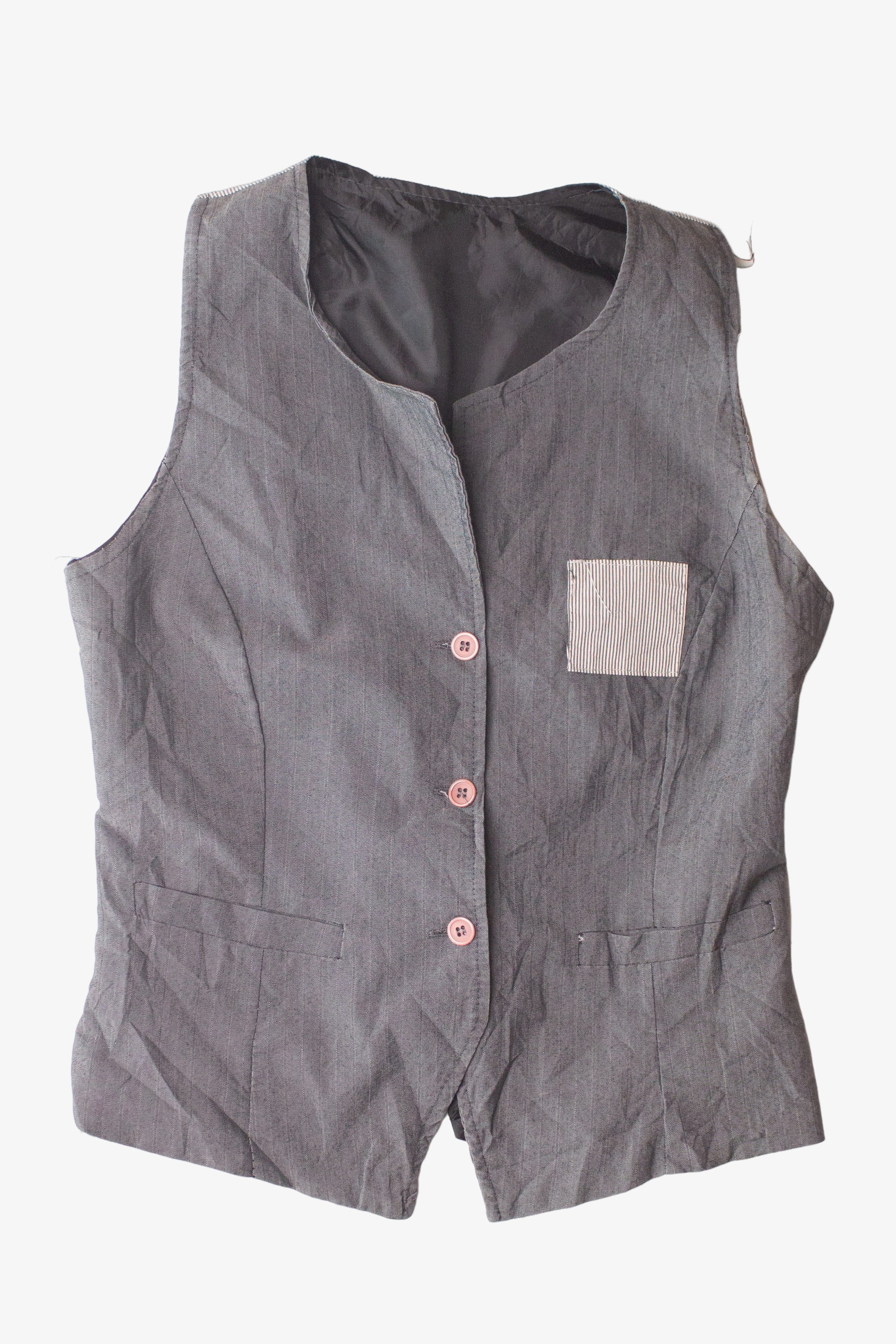 Vintage Stripe Patch Vest (1990s)