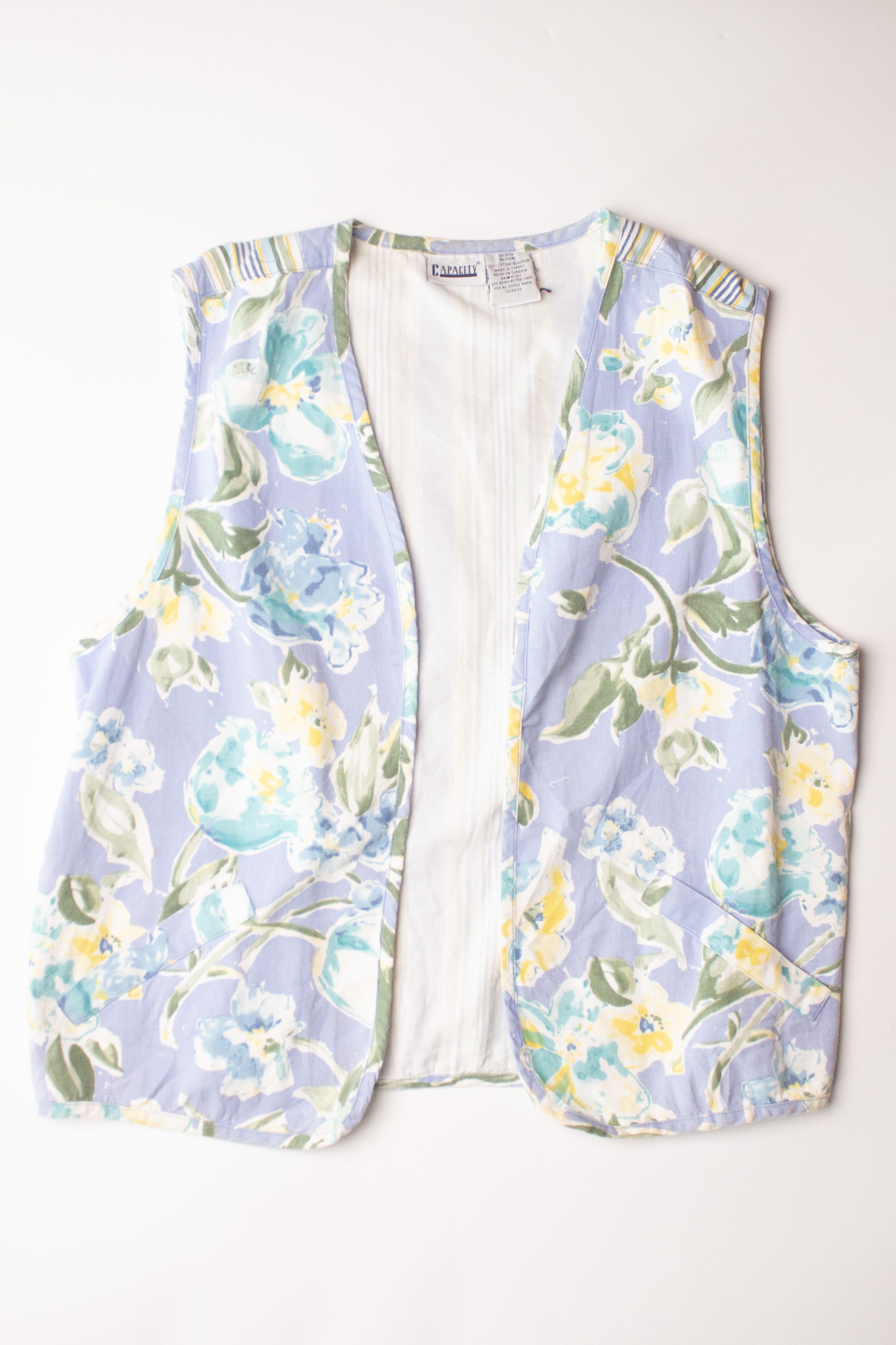 Vintage Capacity Open Floral Vest (1990s)