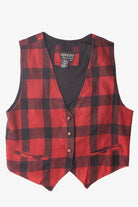 Vintage Adolfo Red Plaid Vest (2000s)