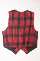 Vintage Adolfo Red Plaid Vest (2000s)