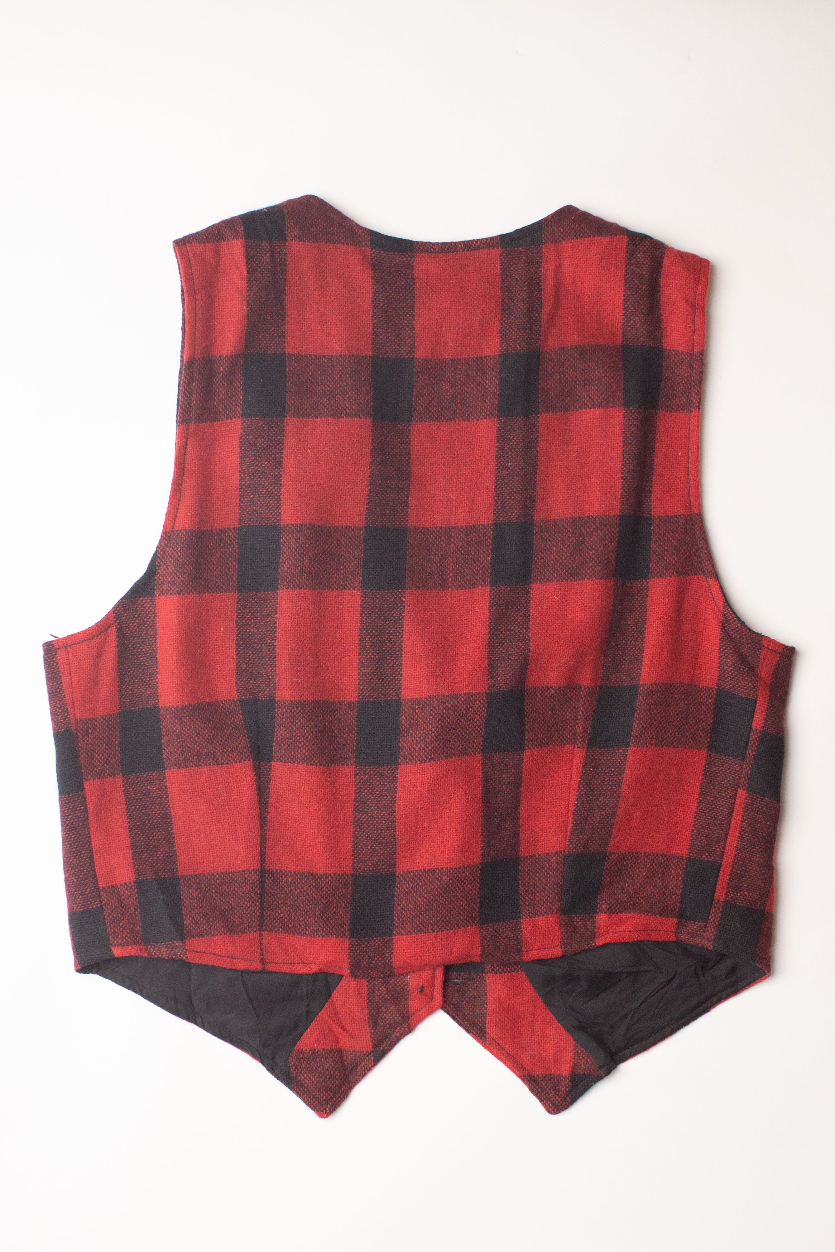 Vintage Adolfo Red Plaid Vest (2000s)