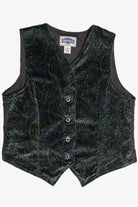 Vintage Green & Blue Paisley Velvet Vest (1990s)