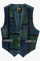 Vintage Patchwork Plaid Suede Detail Vest (1990s)