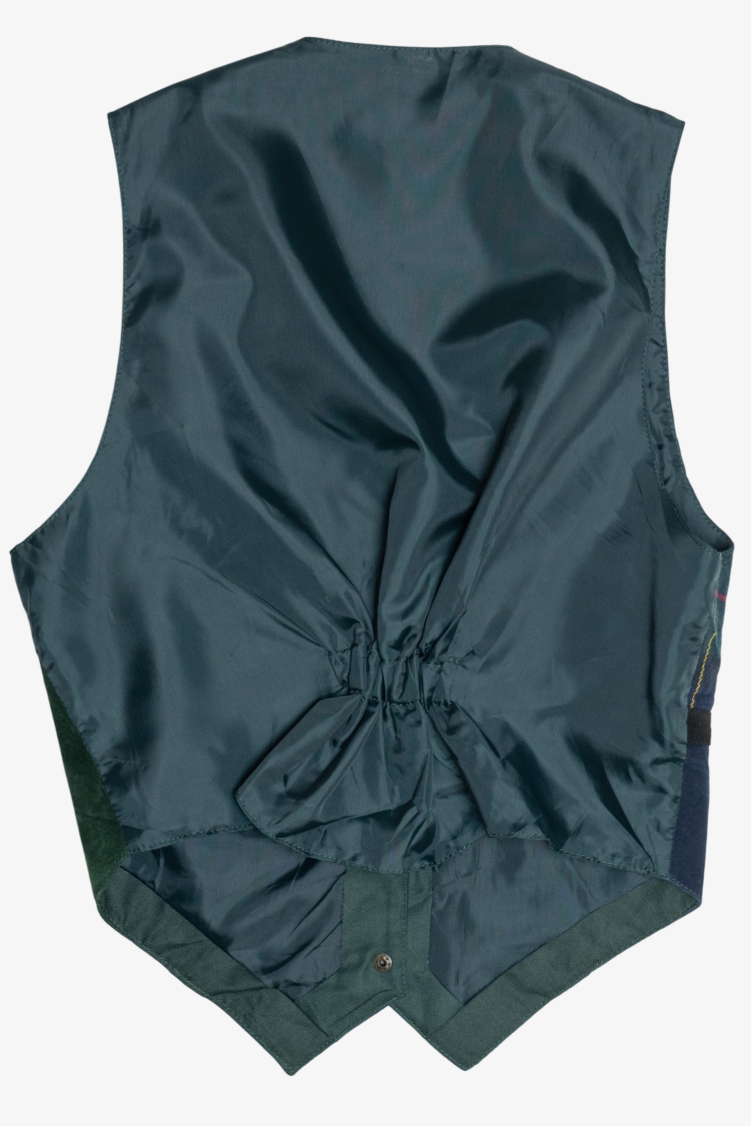 Vintage Patchwork Plaid Suede Detail Vest (1990s)