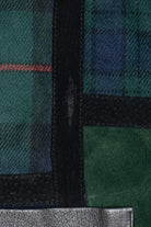 Vintage Patchwork Plaid Suede Detail Vest (1990s)