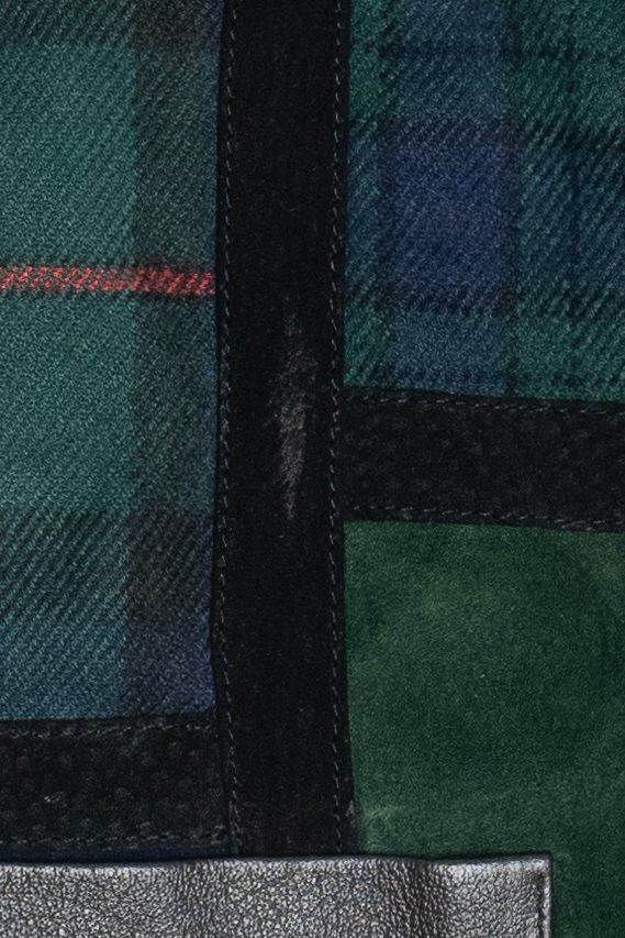Vintage Patchwork Plaid Suede Detail Vest (1990s)