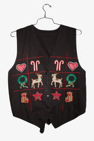 Vintage Christmas Grid Vest (1990s)