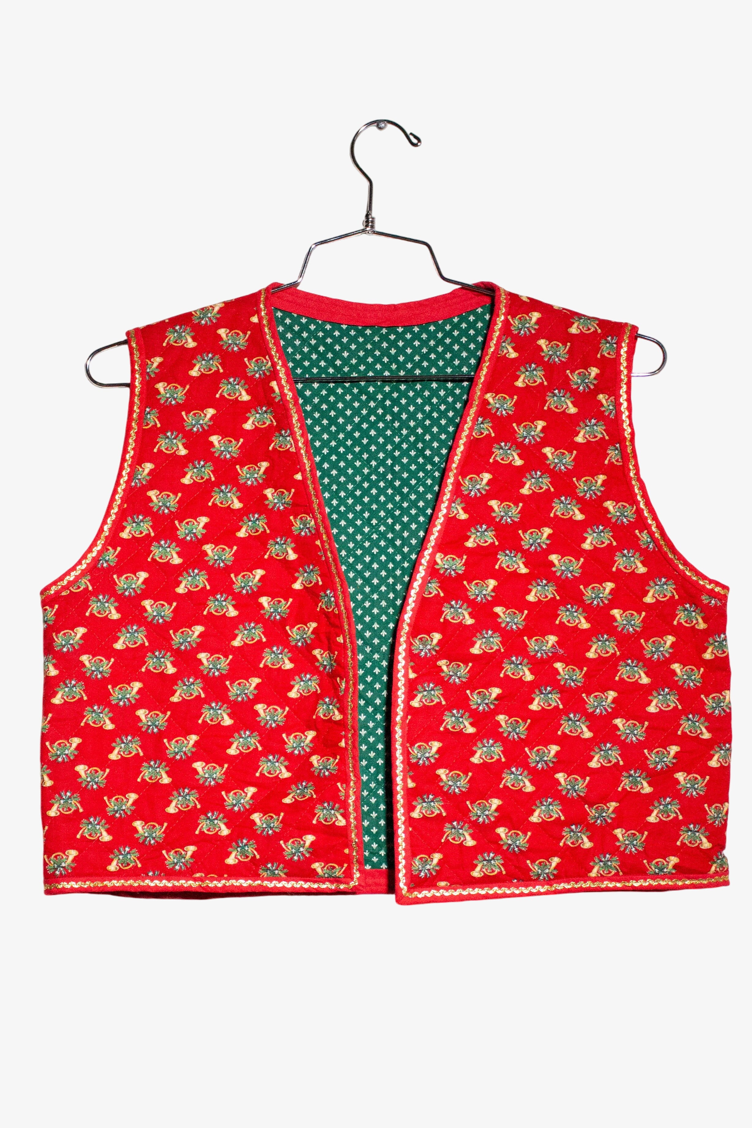 Vintage Open Front Christmas Horns Vest (1990s)