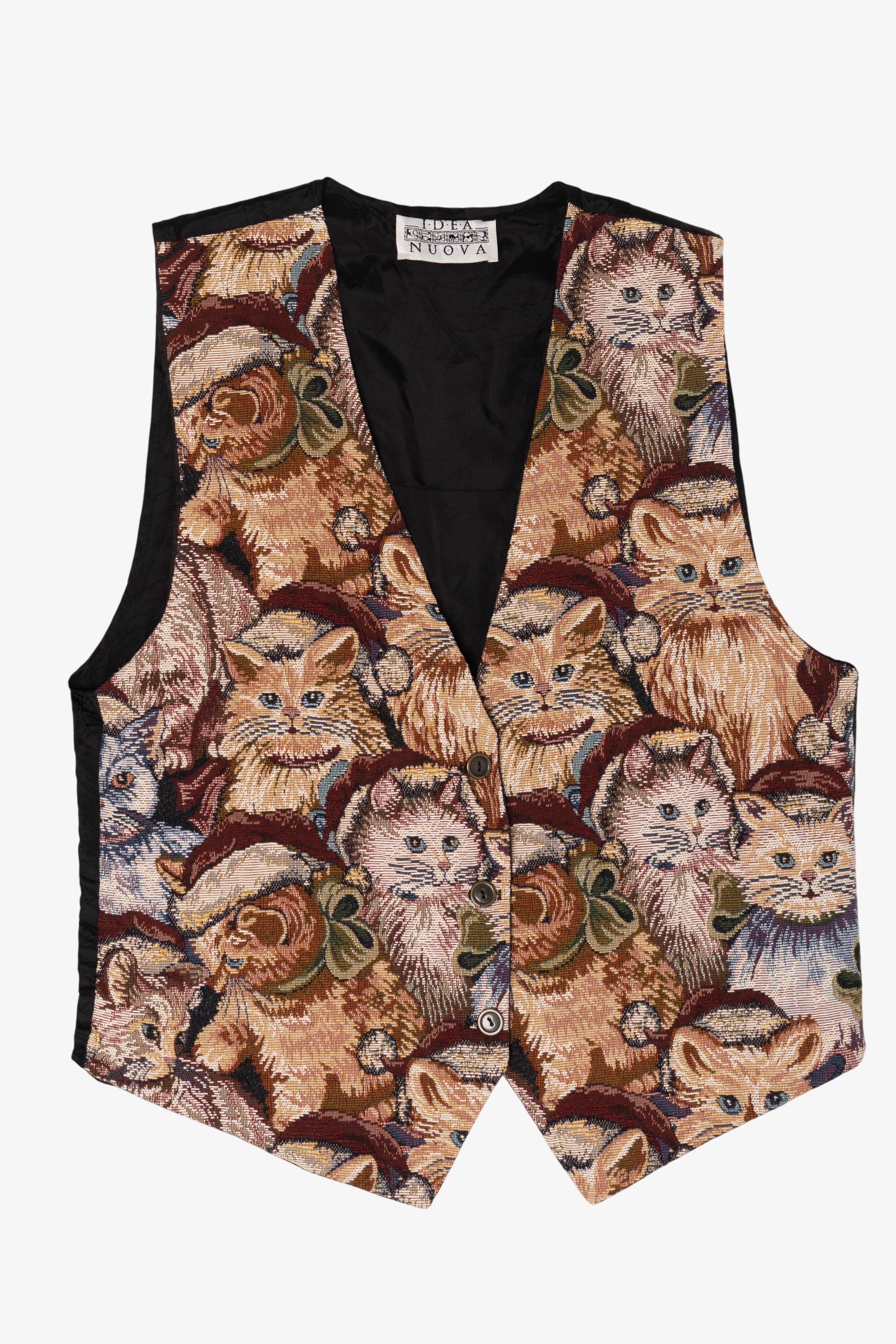 Vintage Cats Idea Nuova Vest (1990s)